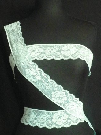 Mint Floral Embroidered Lace Trim