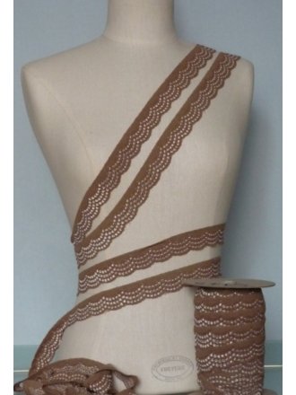 Mocha Brown Scalloped Lace Trimming