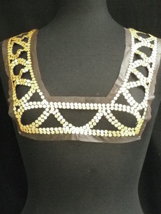 Mocha Brown With Gold Sequins Neck Line