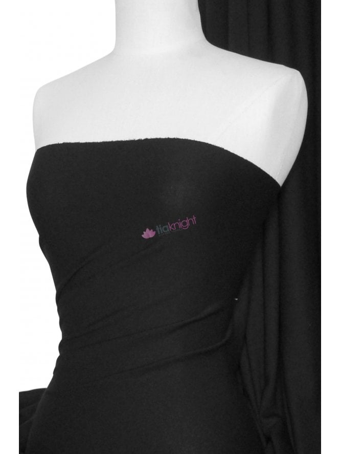 Morgan Crepe 4 Way Stretch Viscose Lycra Jersey- Black Q238 BK