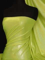 Mystique Hologram Foil Nylon Lycra Stretch Fabric- Flo Yellow Q781 FLYL