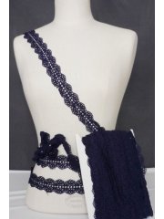 Navy Blue Cotton Scallop Crochet Trimming