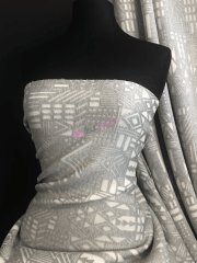 Neoprene 3D Scuba Stretchy Poly Lycra Face Covering Material- Geometric Marl Grey/White SCB211 MGR