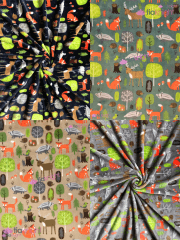NEW Cuddle Plush Fleece Soft Washable Fabric- Woodland Print SQ657