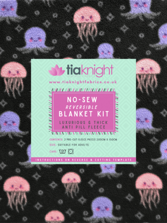 No-Sew DIY Double-Sided Insulating Fleece Blanket Kit- Jellyfish