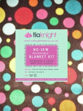 No-Sew DIY Double-Sided Insulating Fleece Bright Blanket Kit- Pudsey Spots