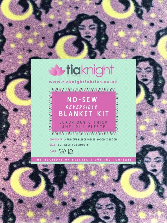 No-Sew DIY Double-Sided Insulating Fleece Halloween Blanket Kit- Lady Moon