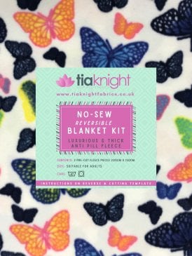 No-Sew DIY Double-Sided Insulating Fleece Spring/Summer Blanket Kit- Butterflies