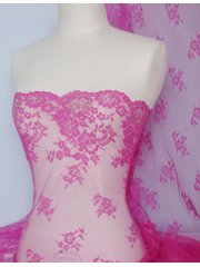 Non-Stretch Flounce Scalloped Rigid Lace- Cerise Q298 CRS