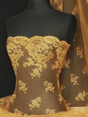 Non-Stretch Flounce Scalloped Rigid Lace- Gold Q298 GLD