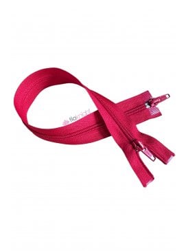 Nylon Zip 15" Inch Open End Zipper- Red