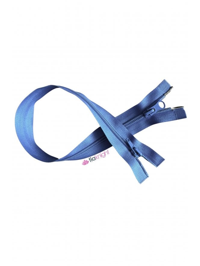 Nylon Zip 20.5" Inch Open End Zipper- Denim Blue