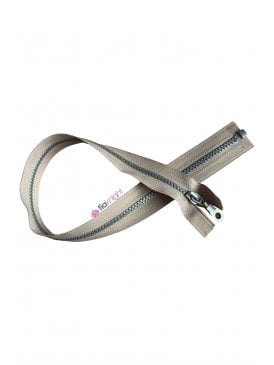 Nylon Zip 21" Inch Closed End Silver Zipper- Stone