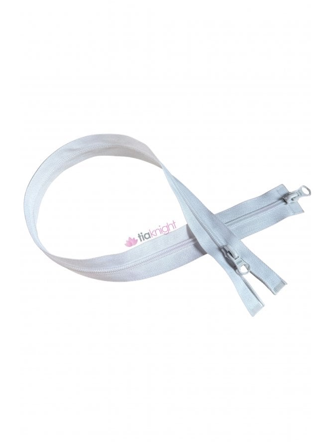 Nylon Zip 22" Inch Open End Zipper- White