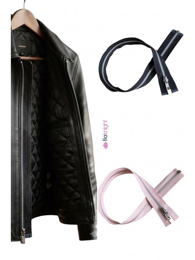 Nylon Zip 23" Inch Closed End Silver Zipper
