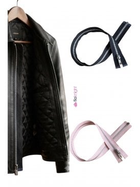 Nylon Zip 23" Inch Closed End Silver Zipper