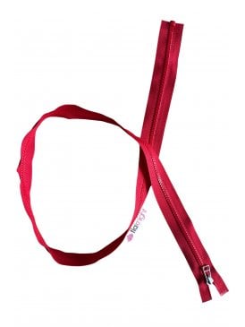 Nylon Zip 42" Inch Closed End Long Zipper- Red