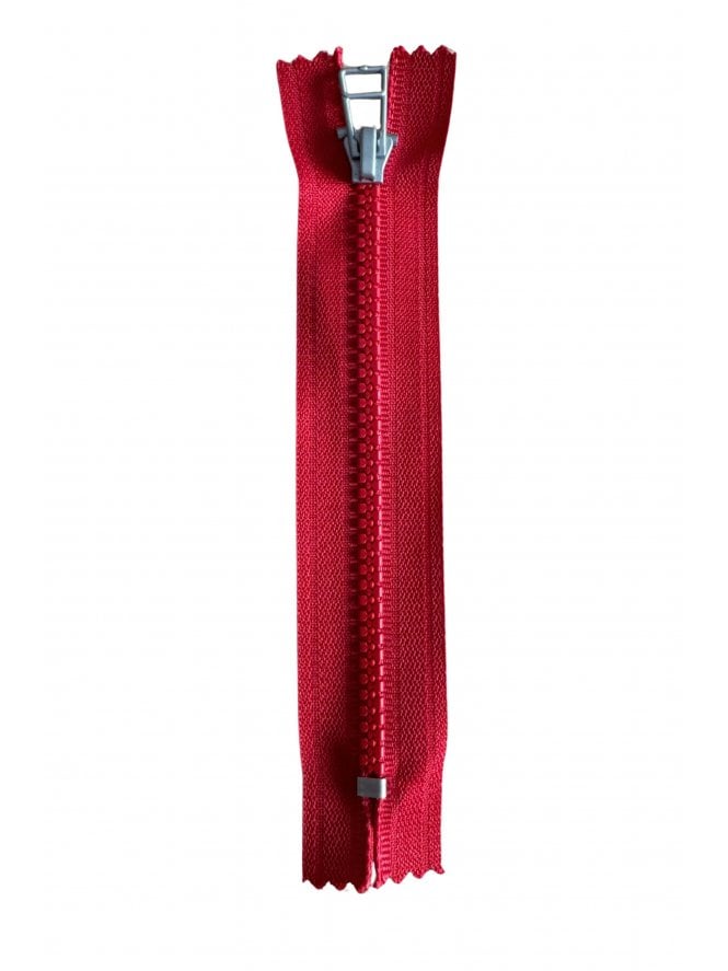 Nylon Zip 6" Inch Closed End Short Zipper- Red