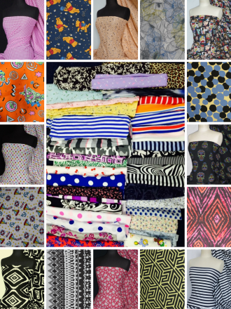 Offcuts/Remnants Joblot Assorted Mixed Bundle- Plain/Printed Fabrics