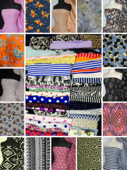 Offcuts/Remnants Joblot Assorted Mixed Bundle- Plain/Printed Fabrics