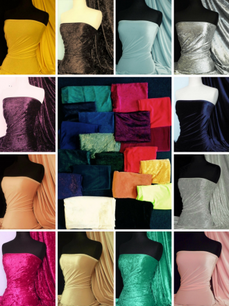 Offcuts/Remnants Joblot Assorted Velvet Bundle- Crushed/Spandex Velvets