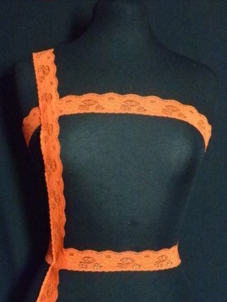 Orange Floral Lace Trim