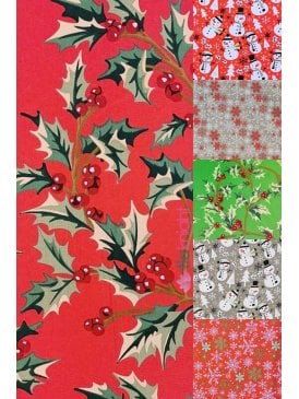 Organic 100% Cotton Poplin Non-Stretch Material- Christmas Prints