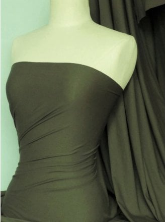 Paris Mesh Non-Lycra 4 Way Stretch Light Jersey Fabric- Khaki Q450 KH