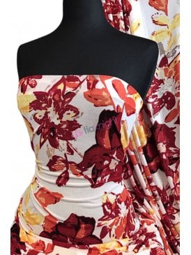 Paris Slinky 4 Way Stretch Lightweight Fabric- Tropical Bonanza SQ376 RDMLT