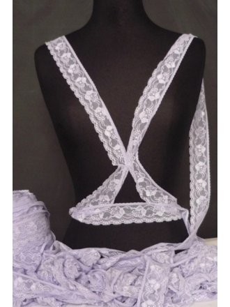 Pastel Purple Flower Design Lace Trimming