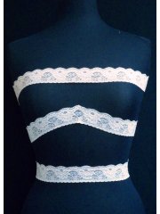 Peach Scalloped Edging Stretch Lace Trim
