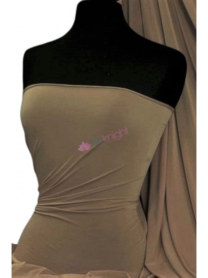 Peach Skin Soft Touch Drape Dress Stretch Fabric- Taupe PSK208 TPE