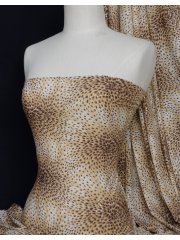 Peacock Sequins Stretch Lycra Fabric- Camel Q1263 CML