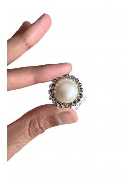 Pearl Shank Dome Brooch Embellishment- EM370