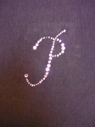 Pink Letter 'P' Iron-On Rhinestud