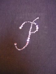 Pink Letter 'P' Iron-On Rhinestud