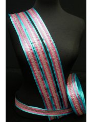 Pink & Turquoise Paisley Trimming