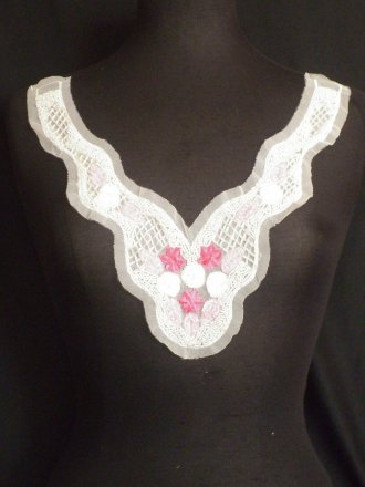 Pink/White Sequin Rose Net Neck Piece