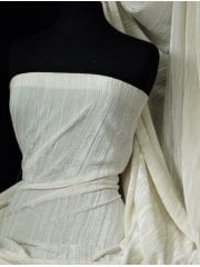 Pleated Creased Velvet/Velour Luxurious Woven Interior Material- Ivory SQ270 IV