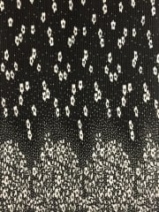 Pleated Stretch Maxi Dress Panel Fabric- Floral Rainfall Black/White SQ150 BKWHT