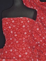 Polar Fleece Anti Pill Fabric- Winter Wonderland Red/White Snowflake PPFL42 RDWHT