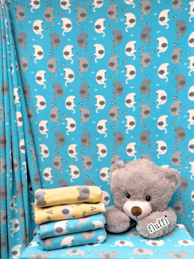 Polar Fleece Anti Pill Washable Soft Fabric- Baby Elephants SQ610