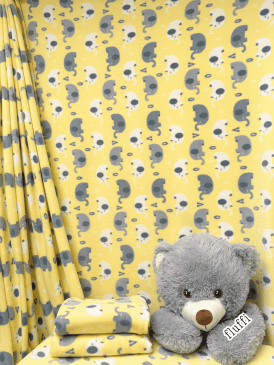 Polar Fleece Anti Pill Washable Soft Fabric- Baby Elephants SQ610