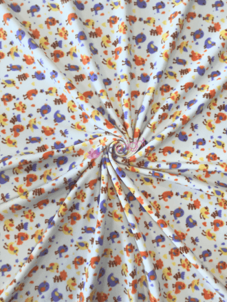 Polar Fleece Anti Pill Washable Soft Fabric- Birdies Ivory/Multi SQ232 IVMLT