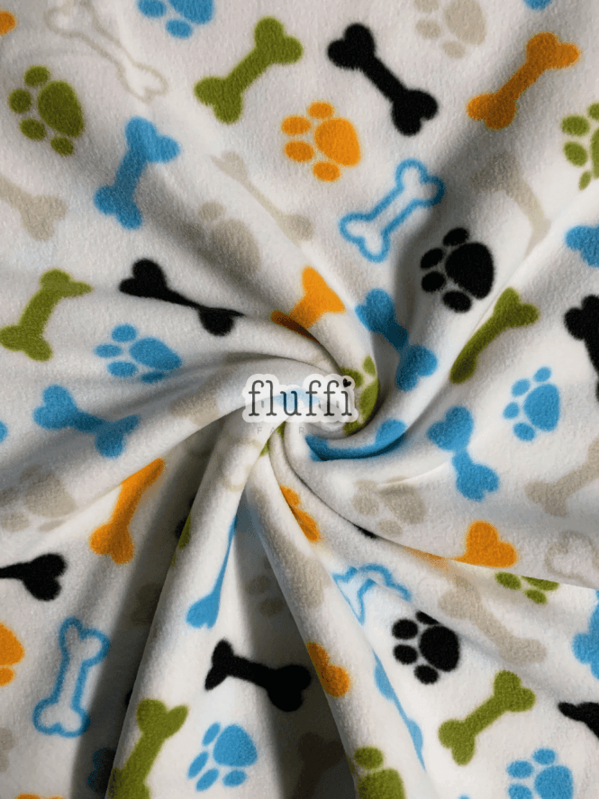 Polar Fleece Anti Pill Washable Soft Fabric- Bones & Paws SQ812