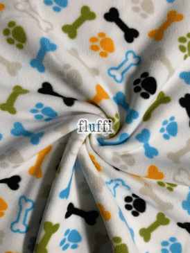 Polar Fleece Anti Pill Washable Soft Fabric- Bones & Paws SQ812