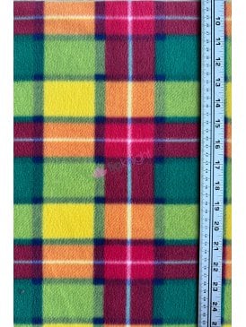 Polar Fleece Anti Pill Washable Soft Fabric- Buchanan Tartan Multi