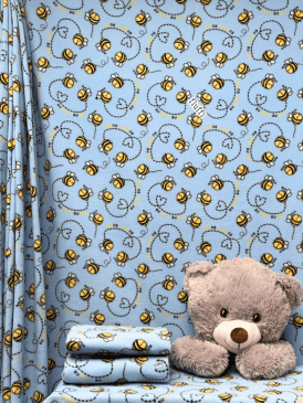 Polar Fleece Anti Pill Washable Soft Fabric- Bumble Bees SQ758 BBL