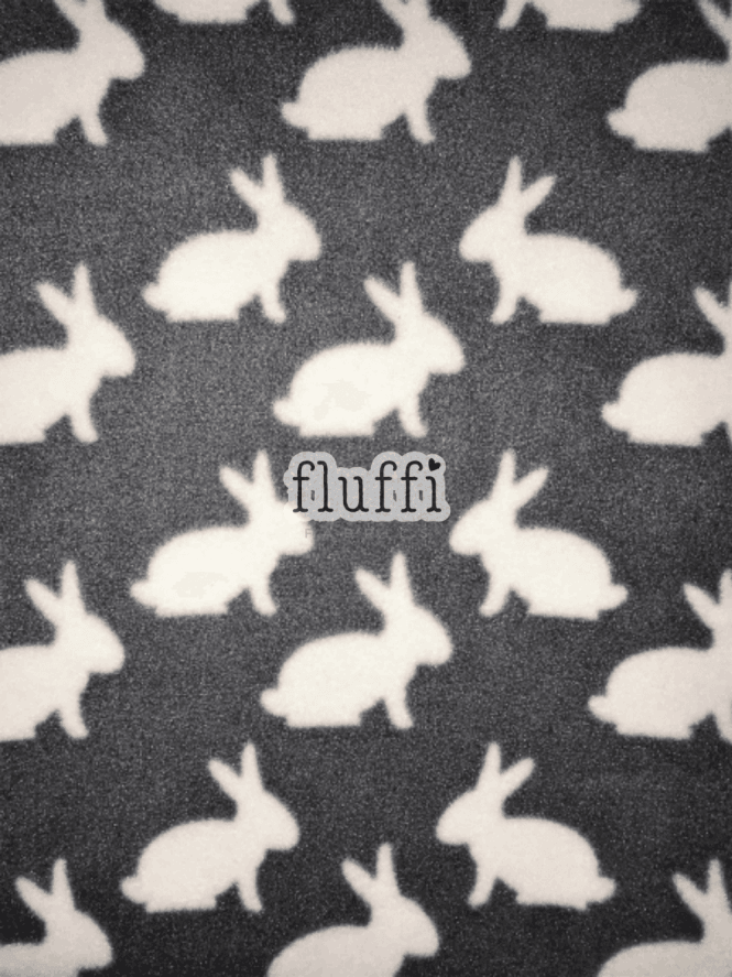 Polar Fleece Anti Pill Washable Soft Fabric- Bunnies Grey/White SQ399 GRWHT