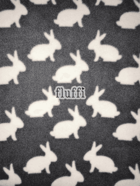 Polar Fleece Anti Pill Washable Soft Fabric- Bunnies Grey/White SQ399 GRWHT